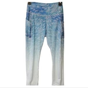 Guy Harvey Ombre Green Fish Capri Side Pocket‎ Leggings Size Small